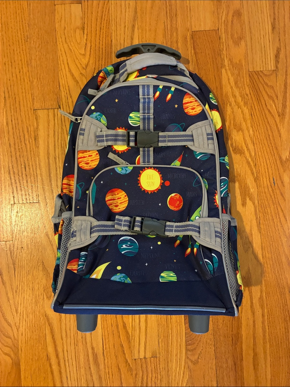 Kids Space Print Rolling Backpack - Navy